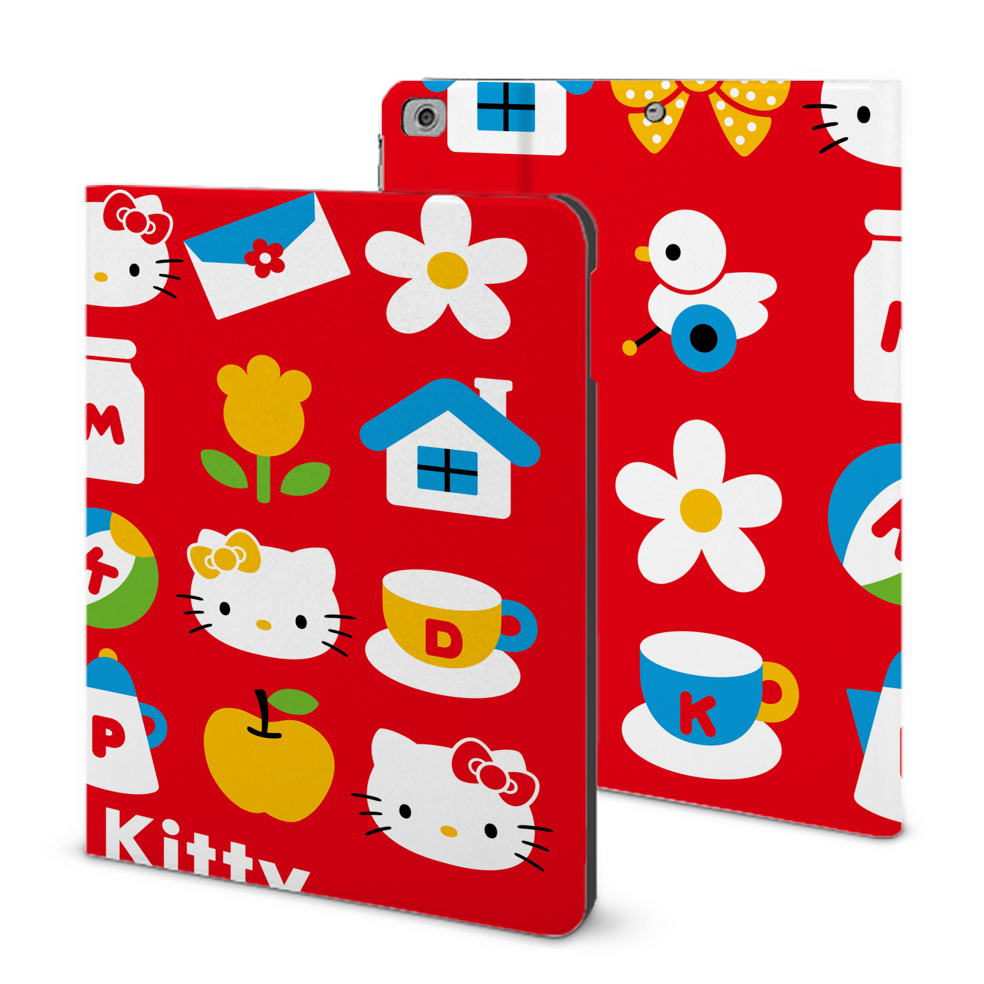 （画像用） Hello Kitty ハローキティ IPad ケース ブック型 PUレザー TPU 耐衝撃 軽量 薄型 ペン収納なし 全面保護 IPad 各モデル対応